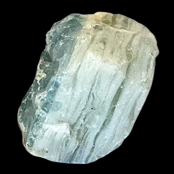 Milk Glass Blue Layered Art Glass Cullet Glowing Manganese Slag Glass #5GX32 - Picture 3 of 7